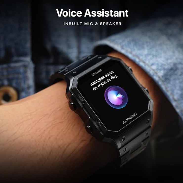Fire-Boltt Retro 39.1mm (1.54) Display, Bluetooth call, Voice Assistance, Steel Straps Smartwatch