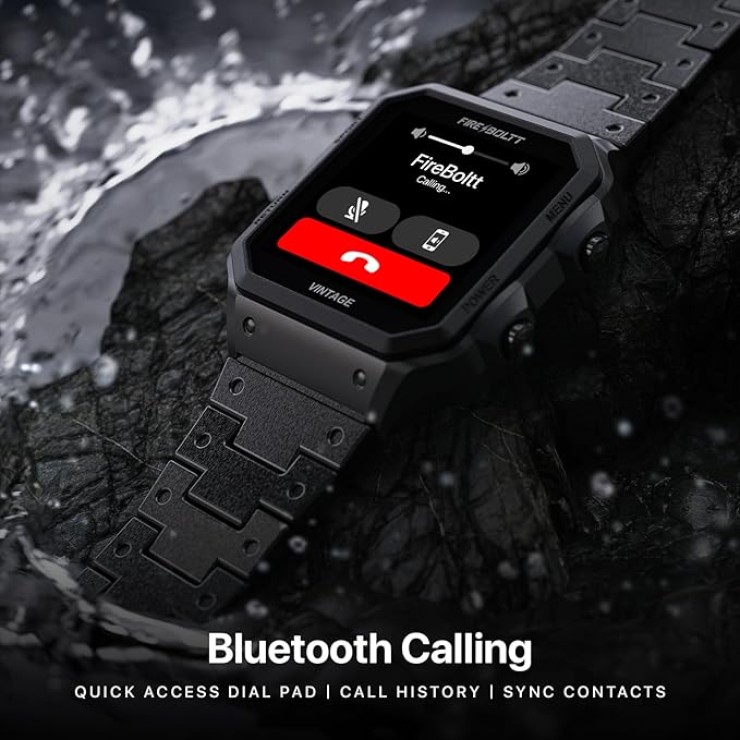 Fire-Boltt Retro 39.1mm (1.54) Display, Bluetooth call, Voice Assistance, Steel Straps Smartwatch