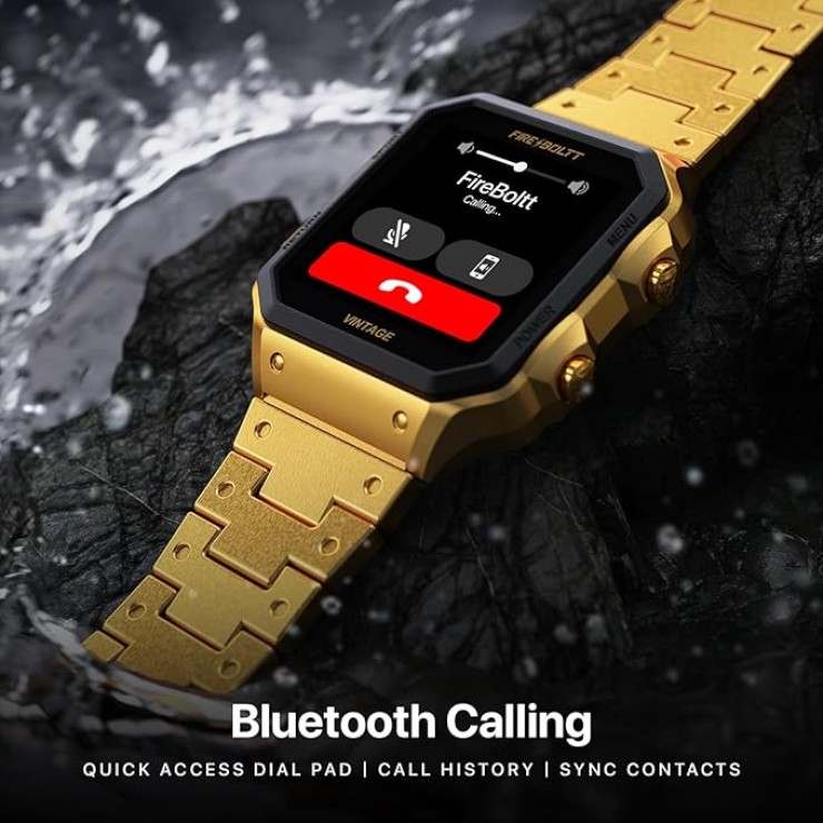 Fire-Boltt Retro 39.1mm (1.54) Display, Bluetooth call, Voice Assistance, Steel Straps Smartwatch